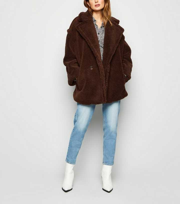 brown short teddy coat