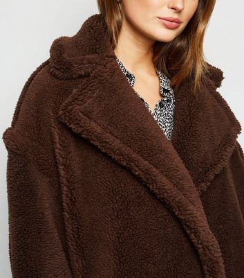 Blue Vanilla Manteau court marron croisé effet peluche Manteau court en peluche Marron FEMME | H&M FR