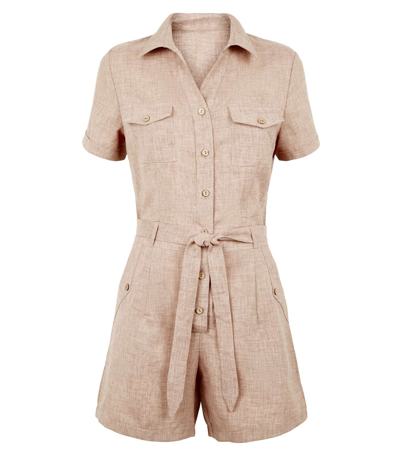 Pink Vanilla Stone Belted Utility Playsuit  Image 4