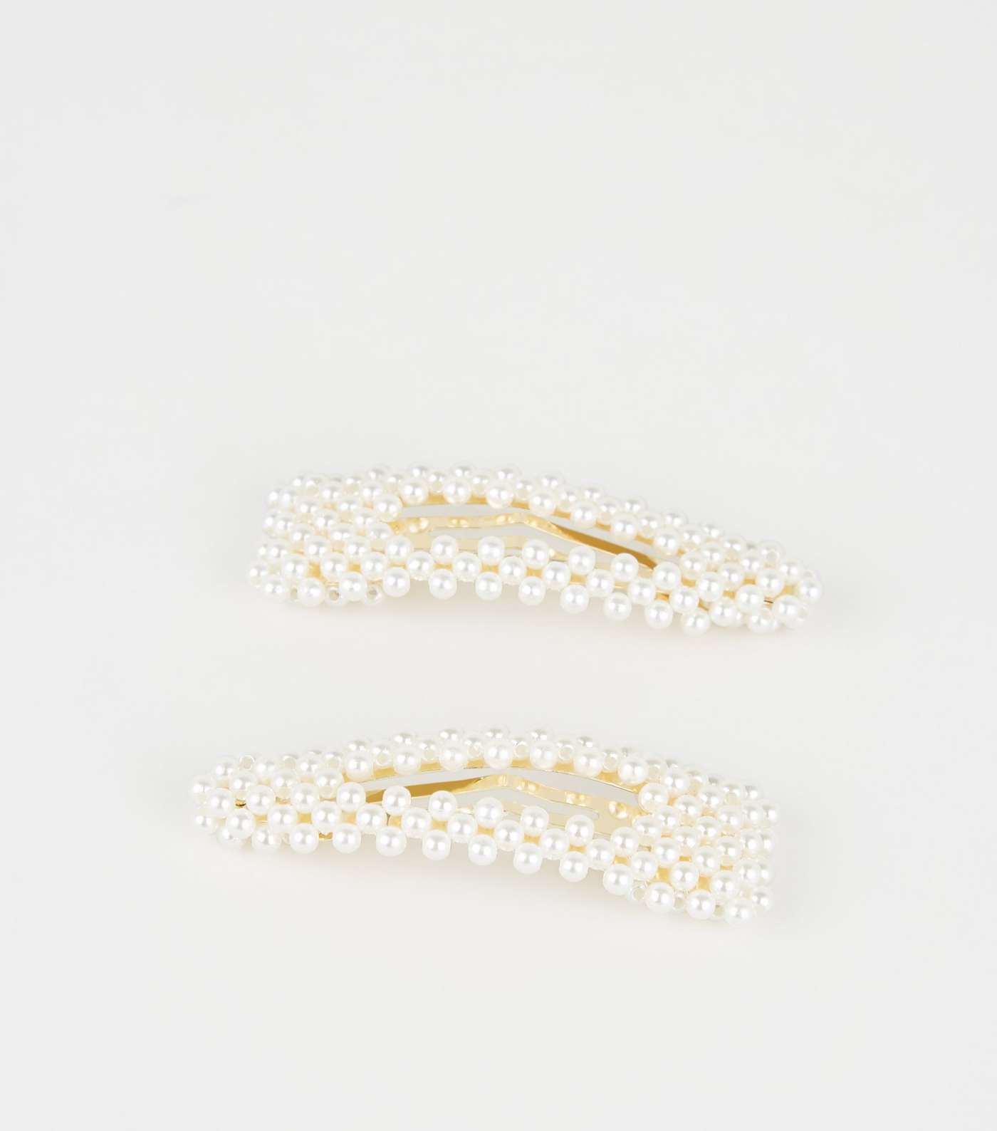 2 Pack Cream Faux Pearl Embellished Hair Clips