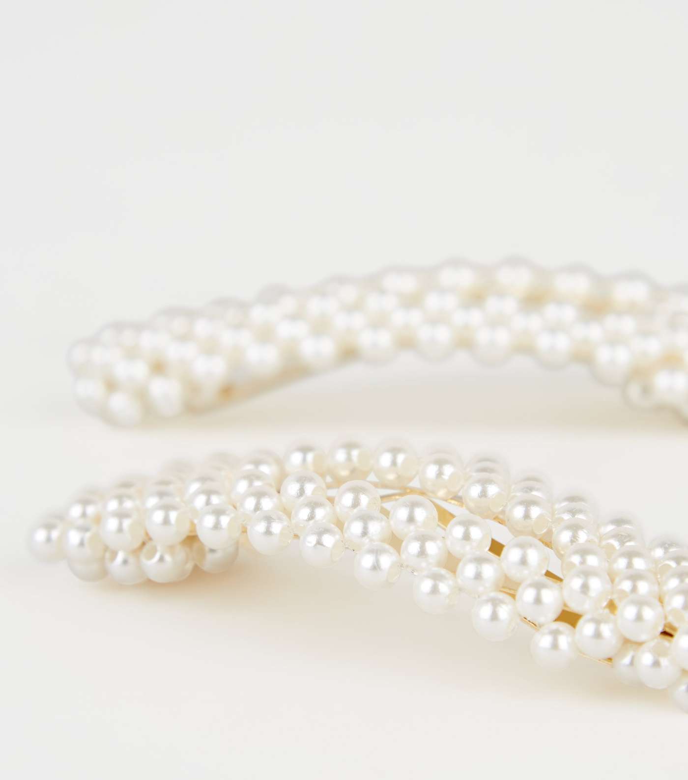 2 Pack Cream Faux Pearl Embellished Hair Clips Image 3