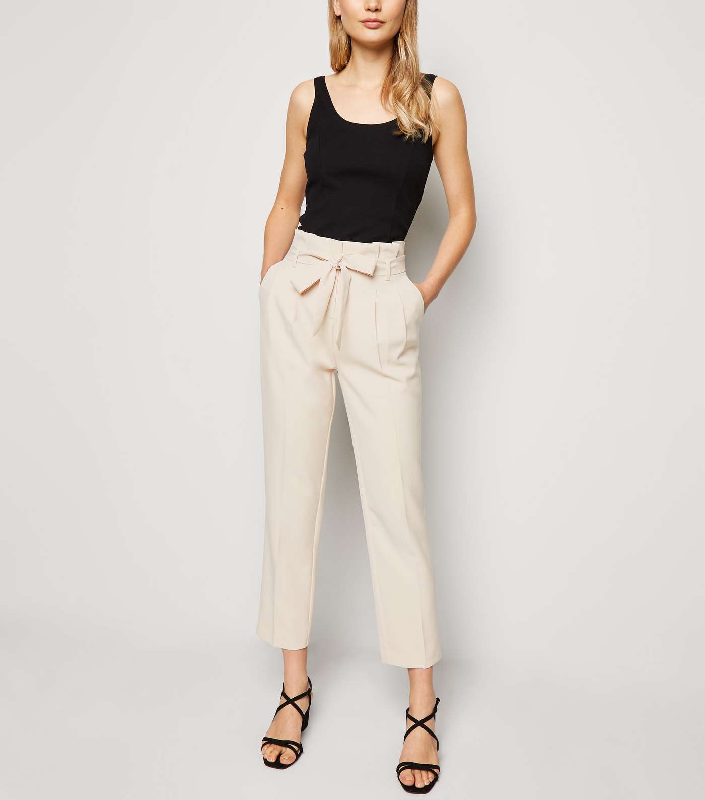 Stone Tie Waist Tapered Trousers