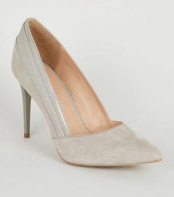 new look grey court shoes