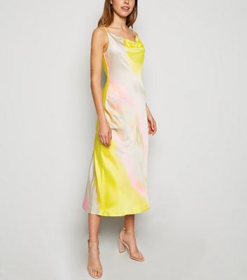 New look 2024 mustard satin dress