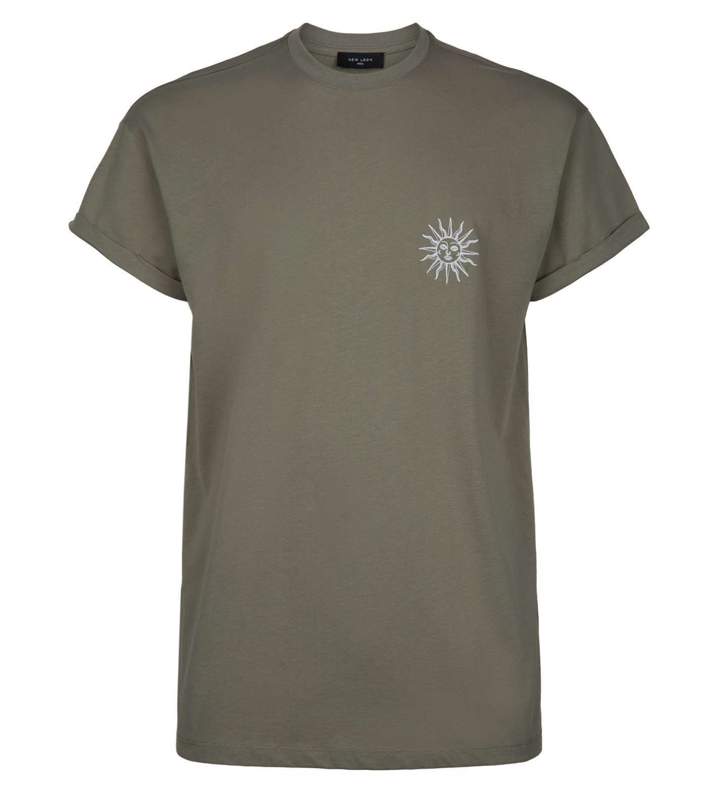 Olive Sun Embroidered T-Shirt Image 4