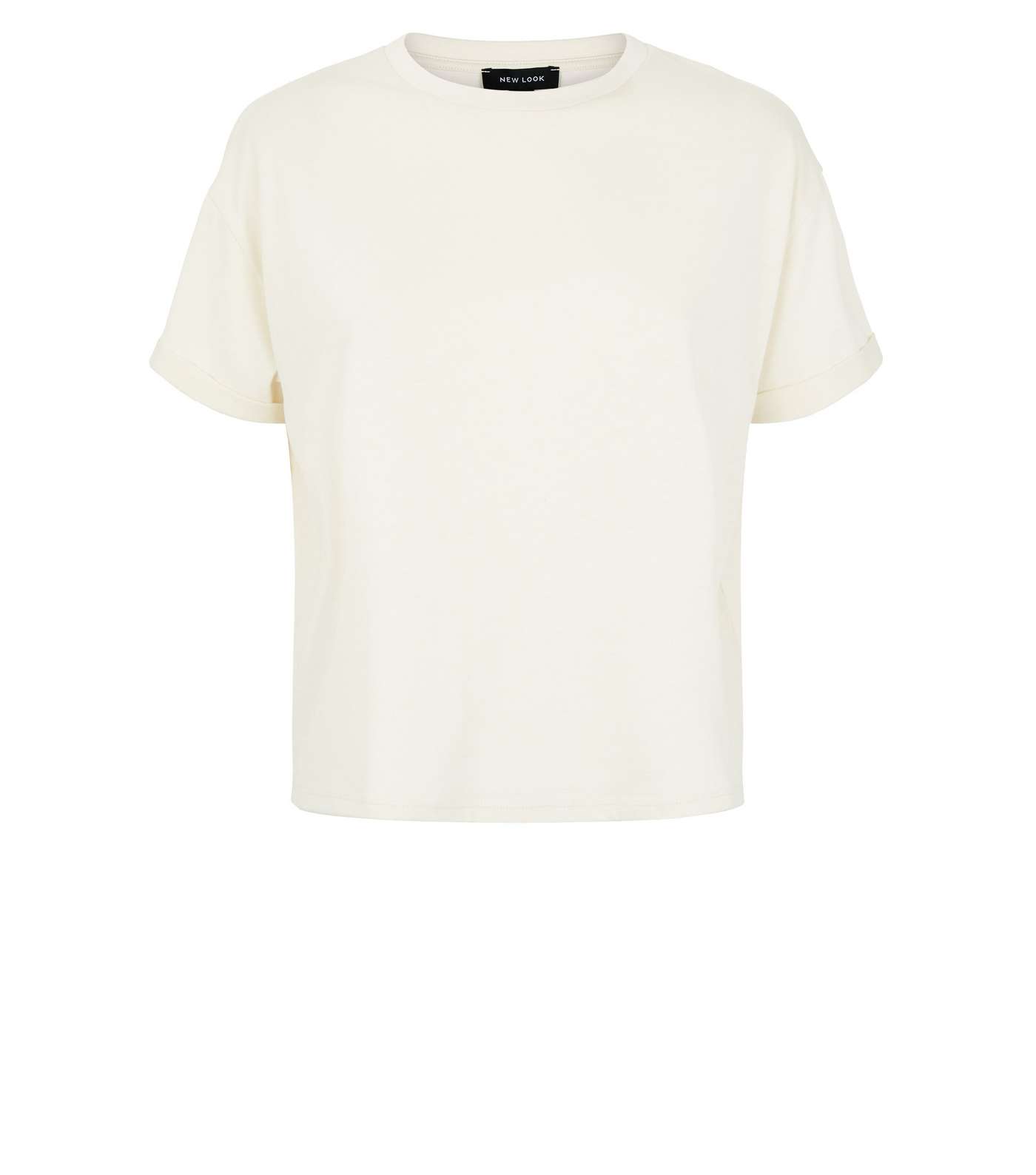 Cream Boxy Crop T-Shirt Image 4
