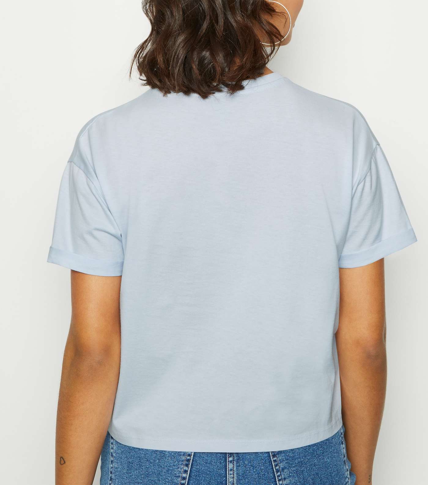 Pale Blue Boxy Crop T-Shirt Image 3