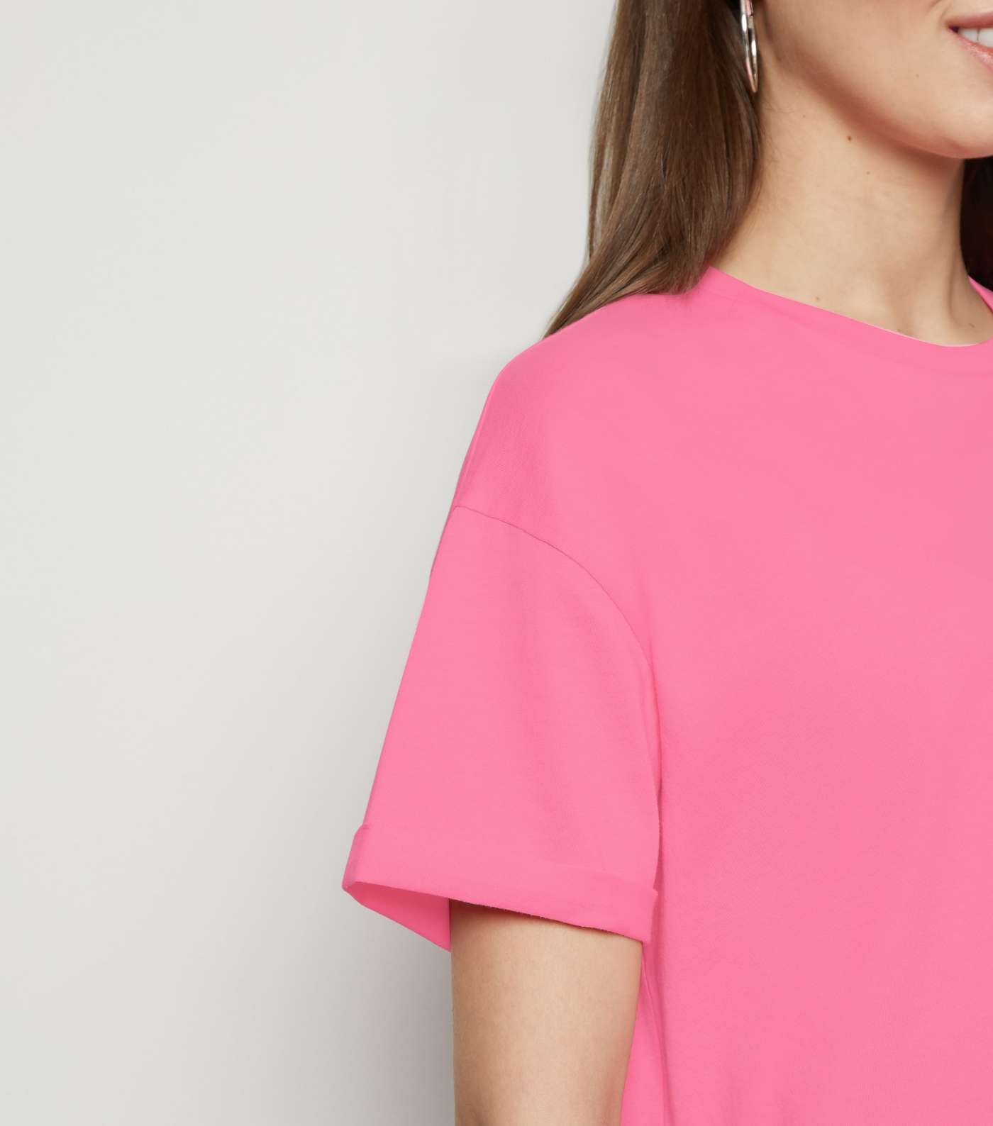 Bright Pink Boxy Crop T-Shirt Image 5