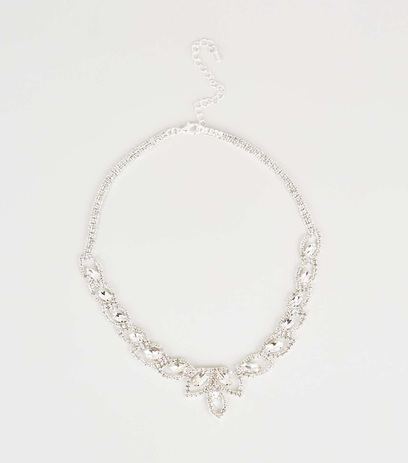 Silver Premium Gem Diamanté Necklace