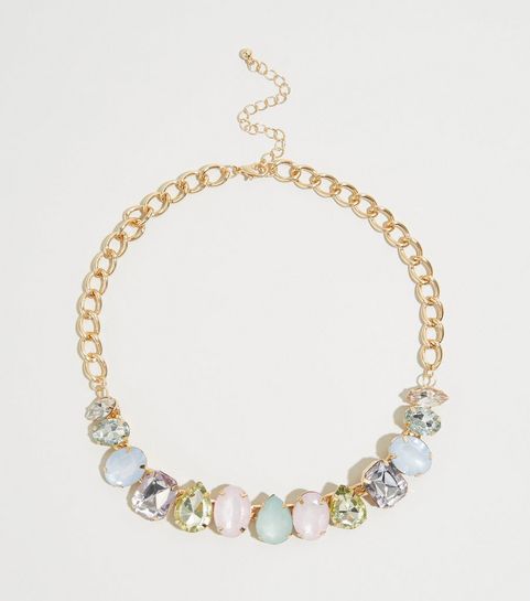 Multicoloured Pastel Gem Necklace