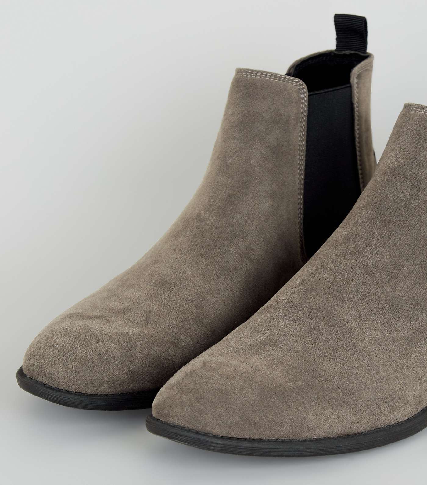 Grey Suedette Chelsea Boots Image 4