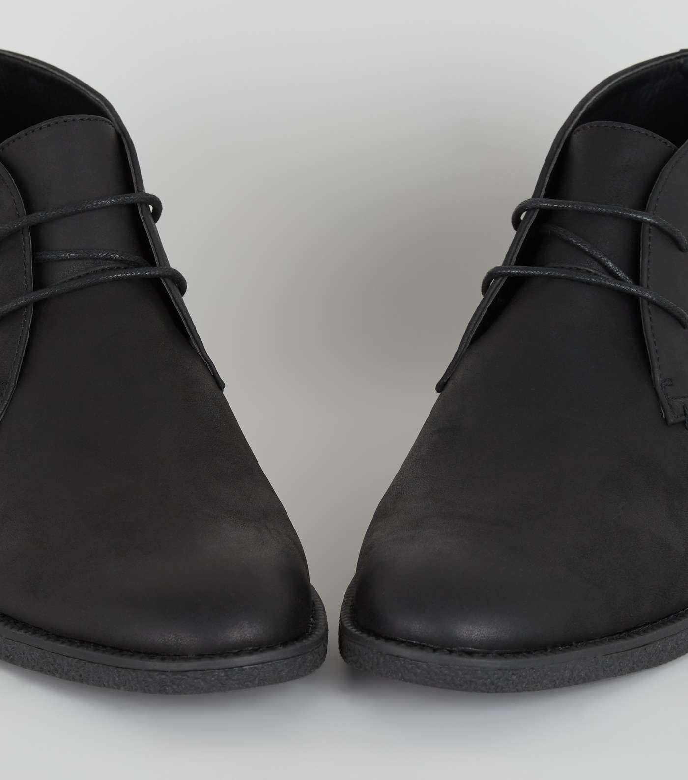 Black Leather-Look Desert Boots Image 3