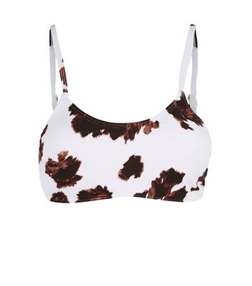 cow print sports bra