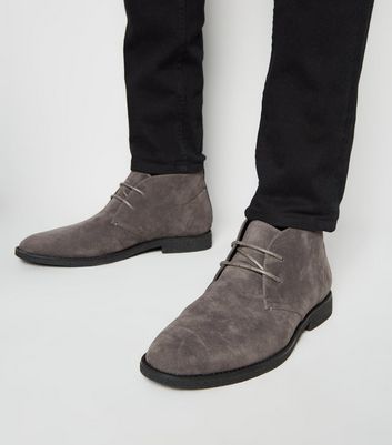 Pale Grey Suedette Desert Boots | New Look