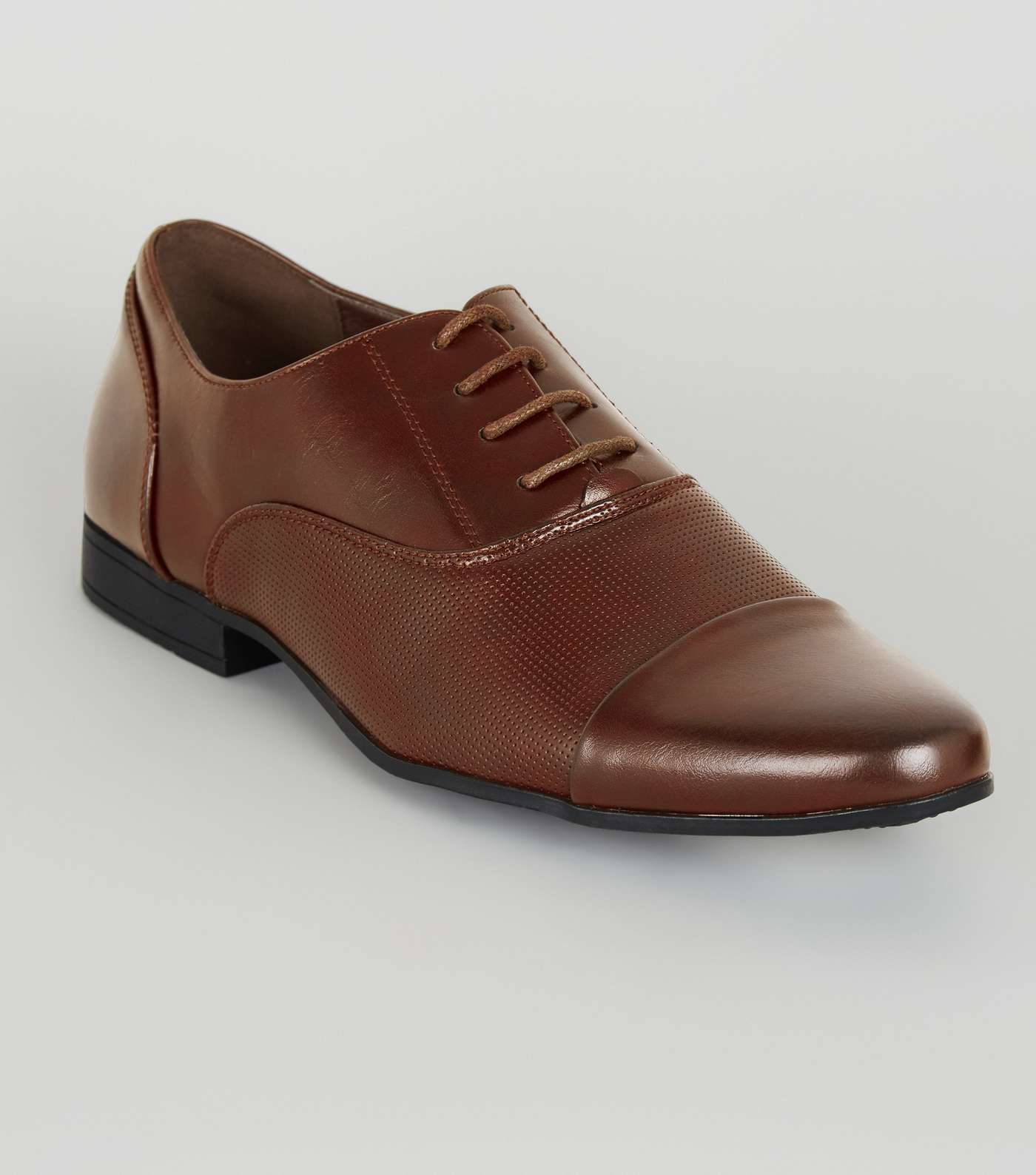 Dark Brown Embossed Formal Shoes Image 2