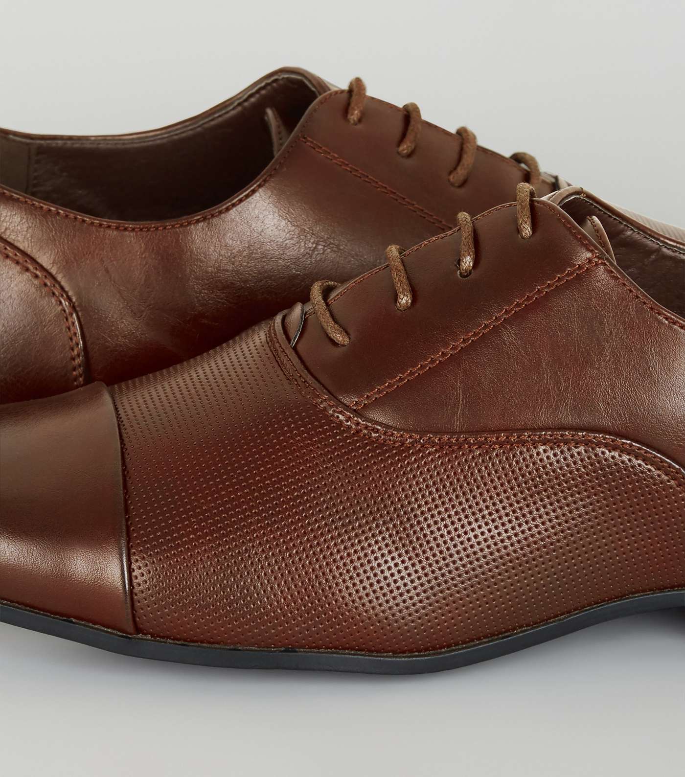 Dark Brown Embossed Formal Shoes Image 4