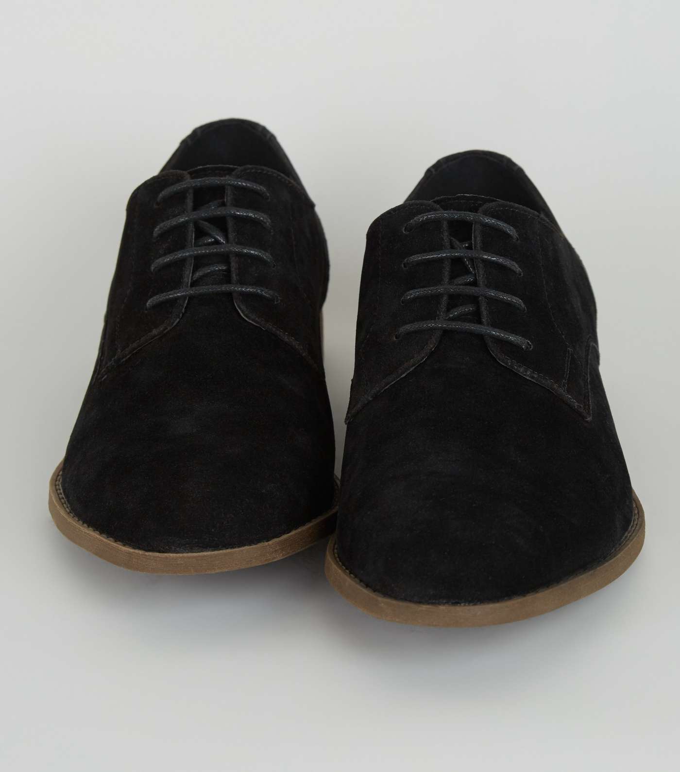 Black Suedette Derby Shoes Image 4