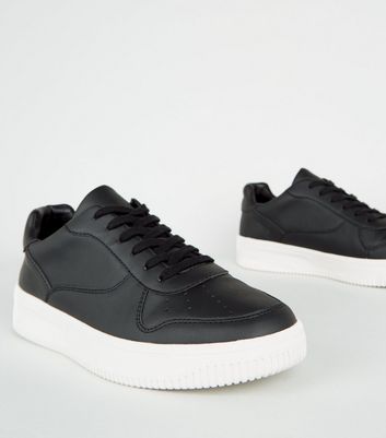 mens black trainers white sole