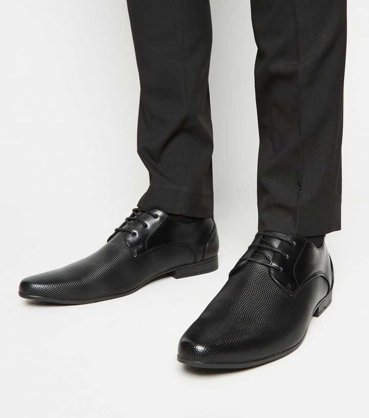 Black Perforated Formal Shoes | New Look