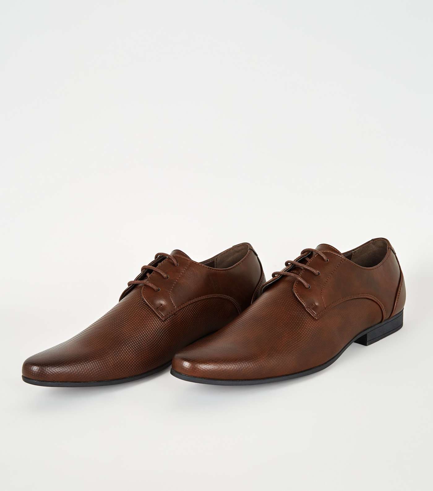 Dark Brown Perforated Formal Shoes Image 3