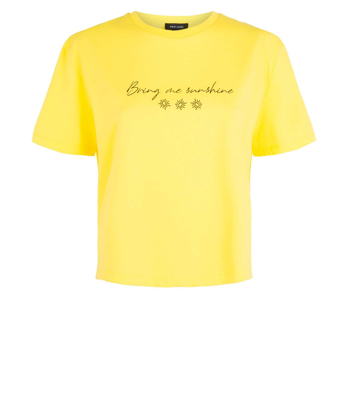 Yellow Bring The Sunshine Slogan Boxy T-Shirt Image 4