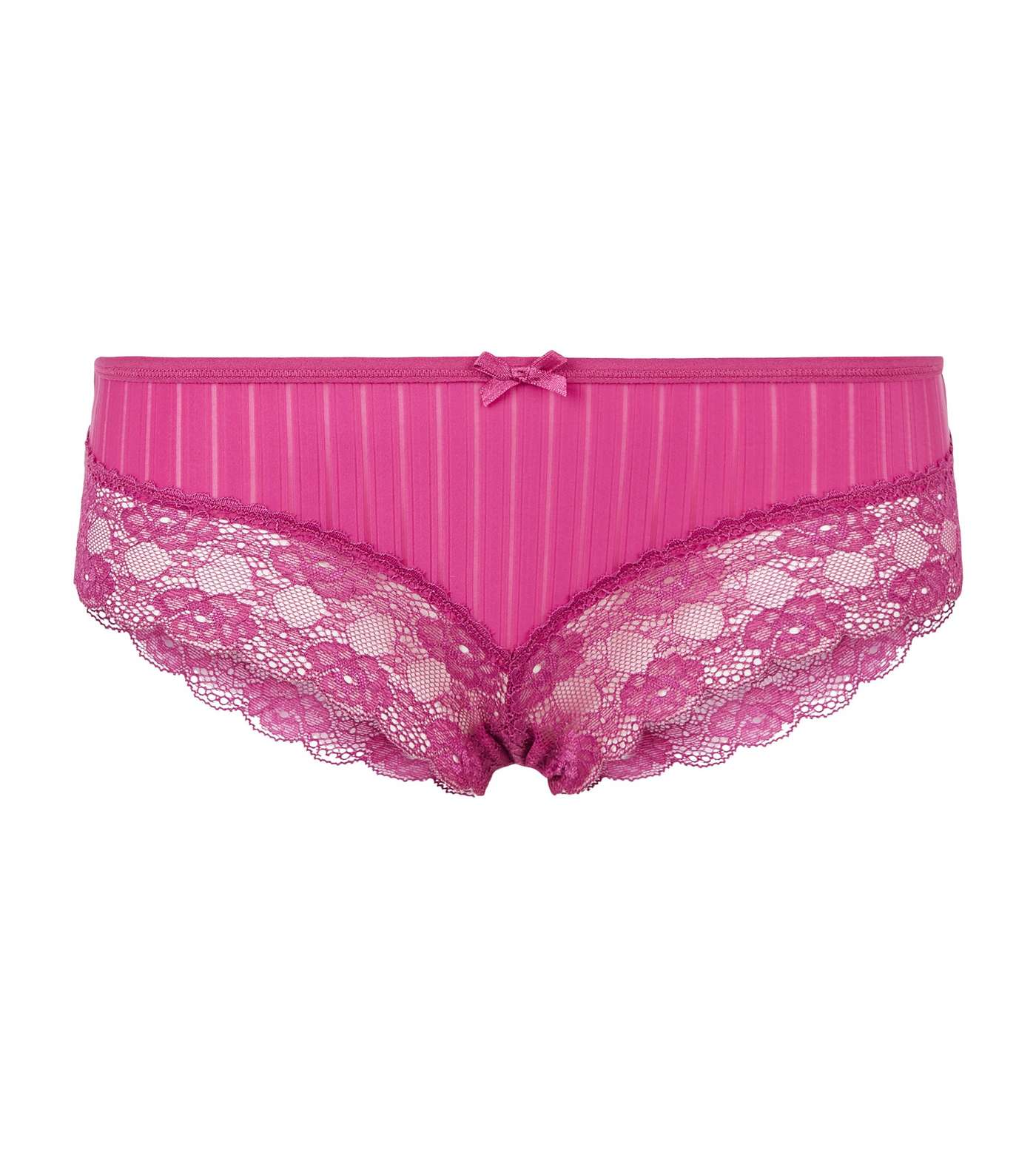 Pink Stripe Lace Leg Brazilian Briefs Image 3