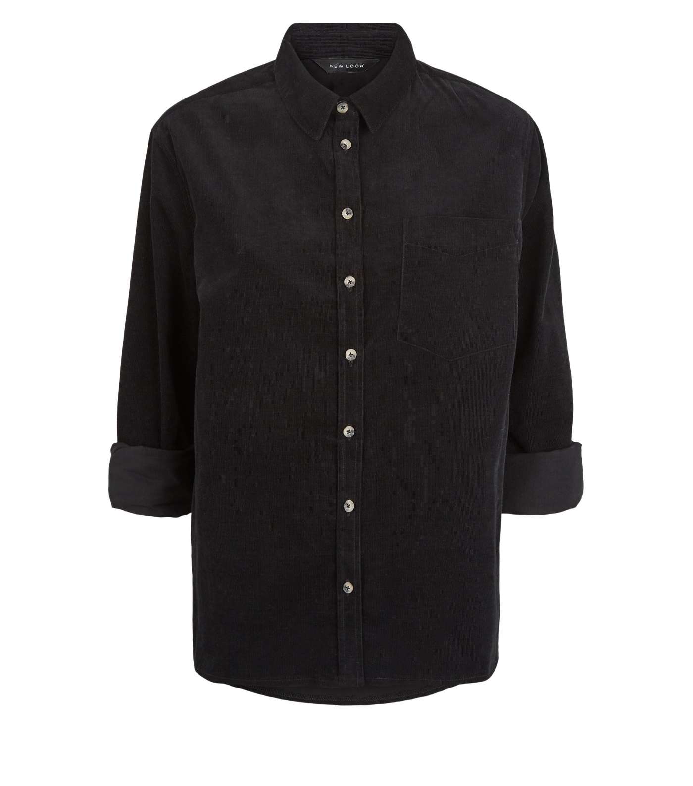 Black Corduroy Long Sleeve Shirt Image 4