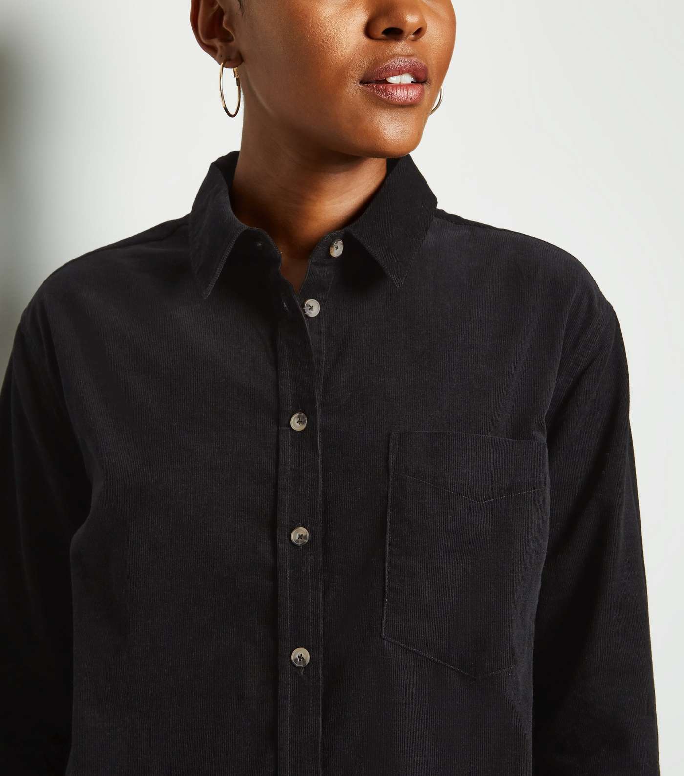 Black Corduroy Long Sleeve Shirt Image 2