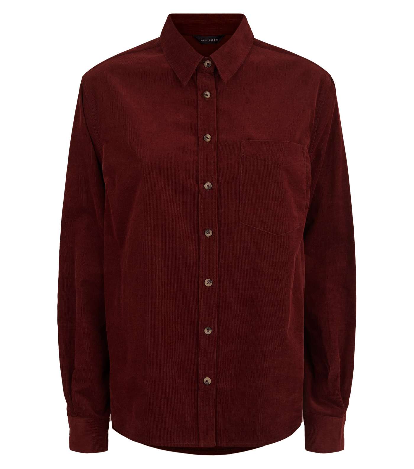 Burgundy Corduroy Long Sleeve Shirt Image 4