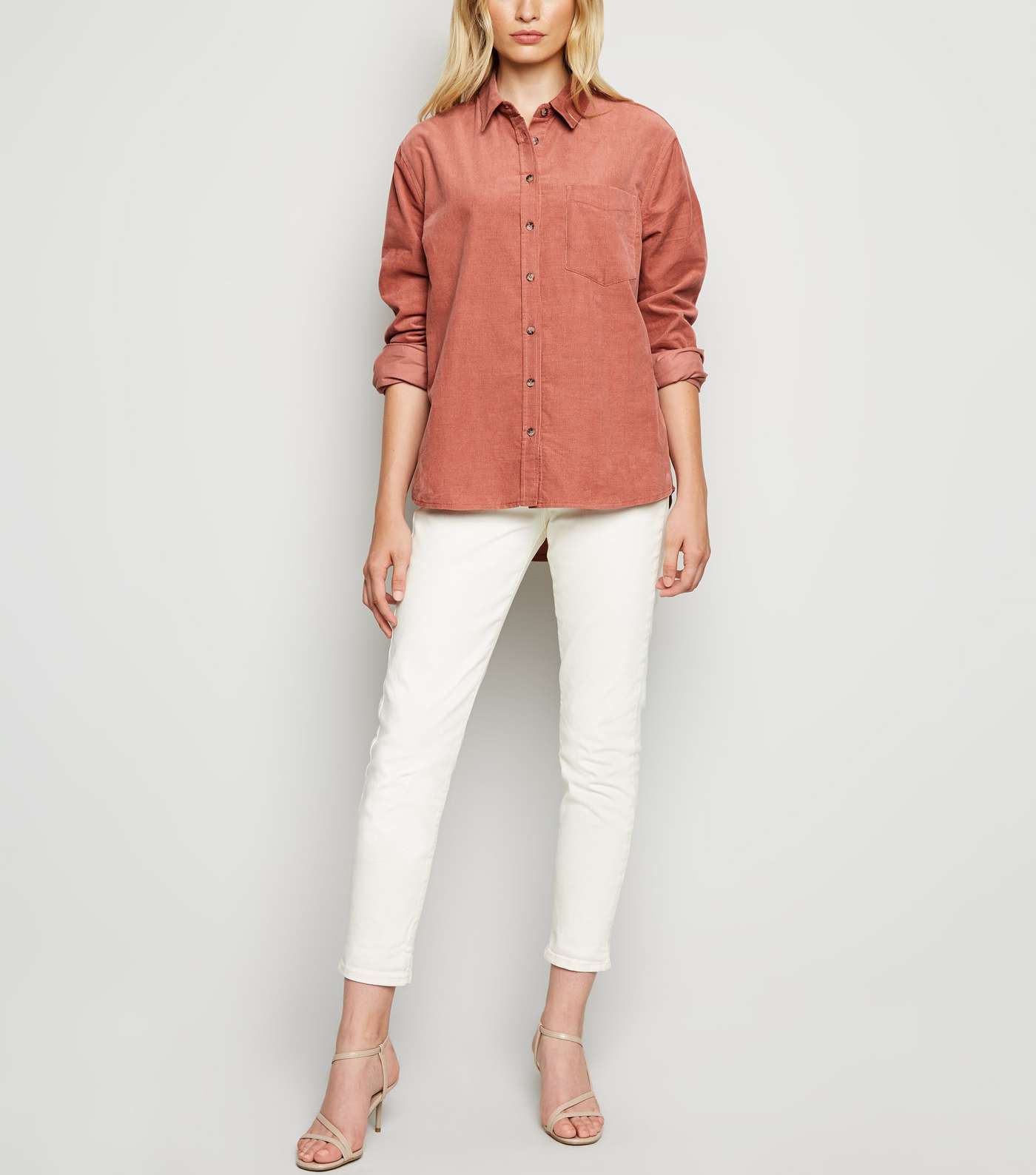 Pale Pink Corduroy Long Sleeve Shirt Image 2