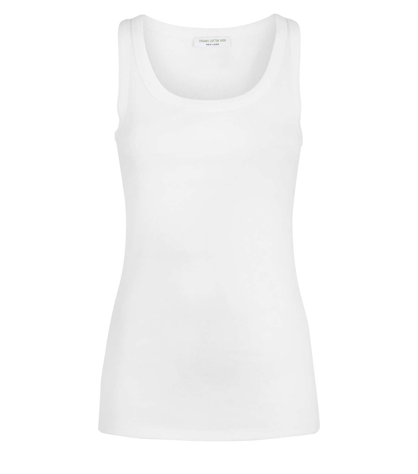 White Organic Cotton Ribbed Vest Image 4