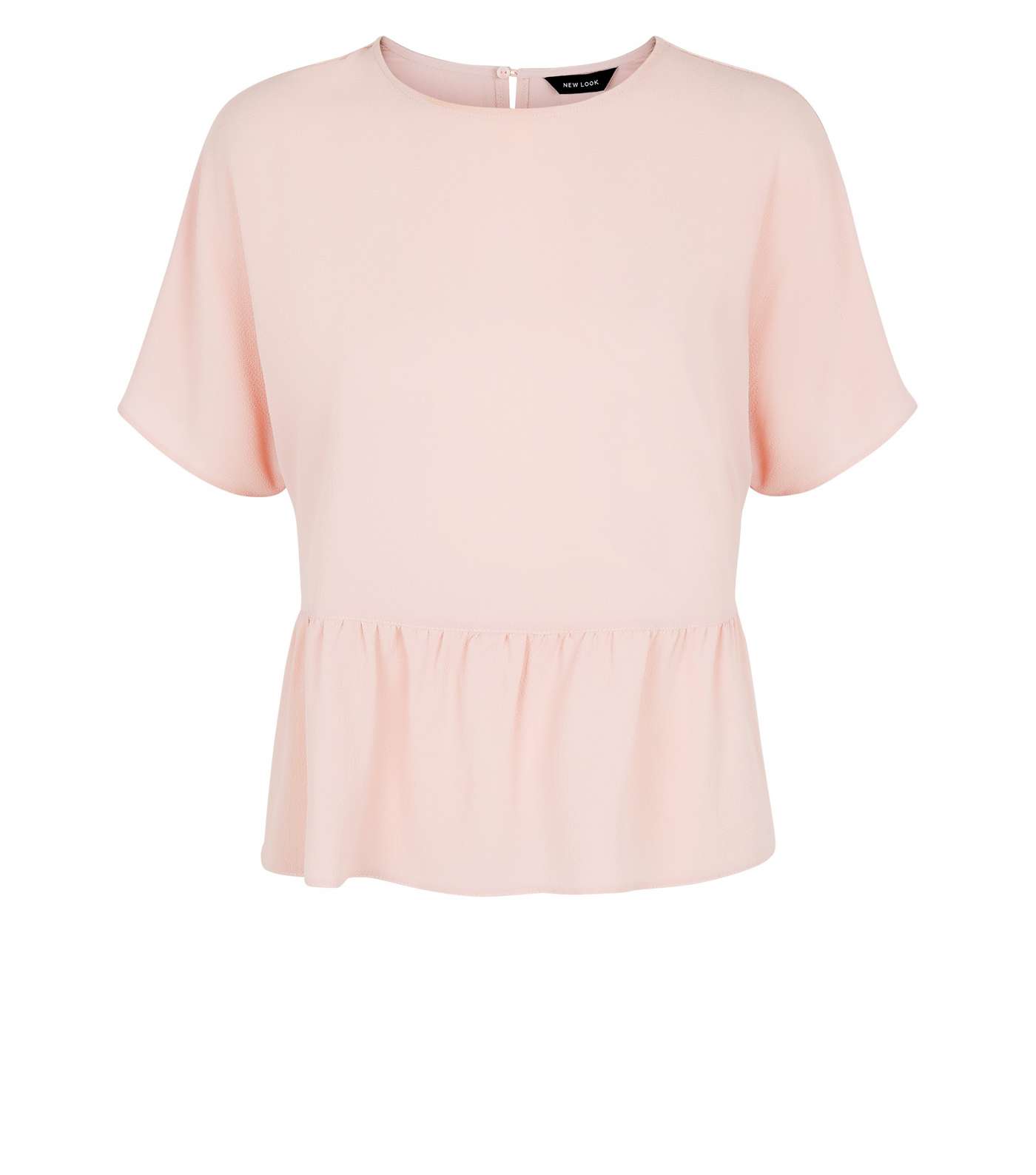 Pale Pink Short Sleeve Peplum T-Shirt Image 4