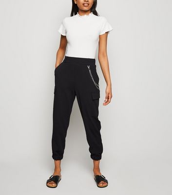 petite black utility trousers
