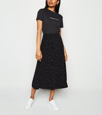 new look spot midi skirt