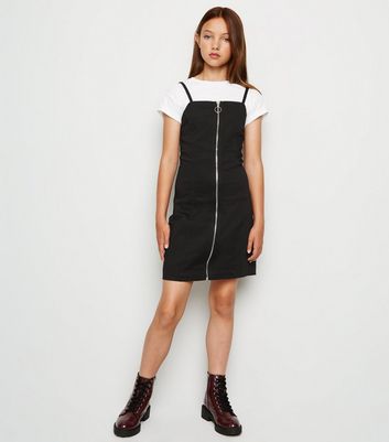 black denim zip up dress