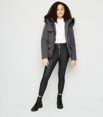 dark grey parka