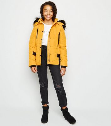 girls mustard coat