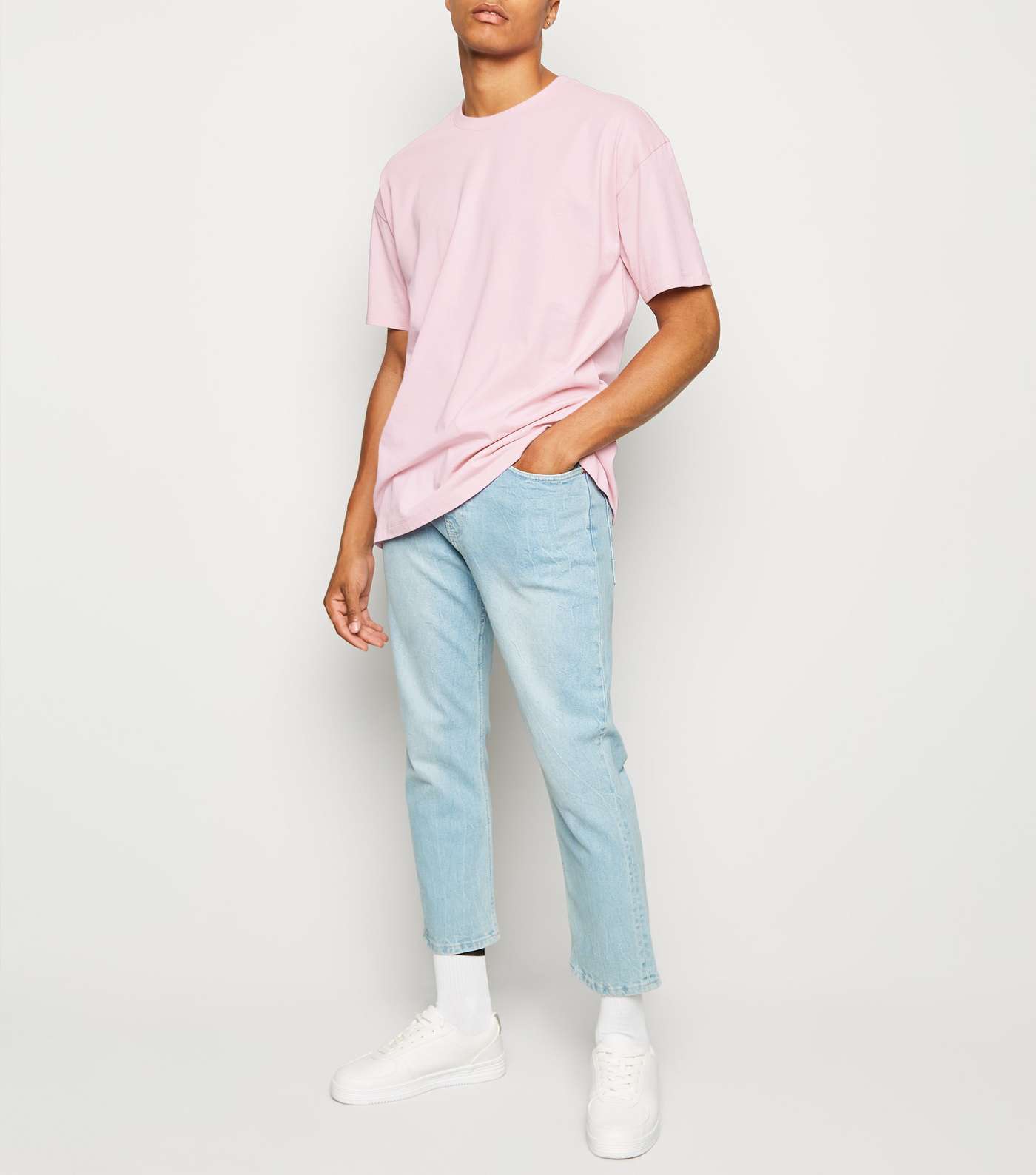 Pale Pink Oversized Cotton T-Shirt Image 2