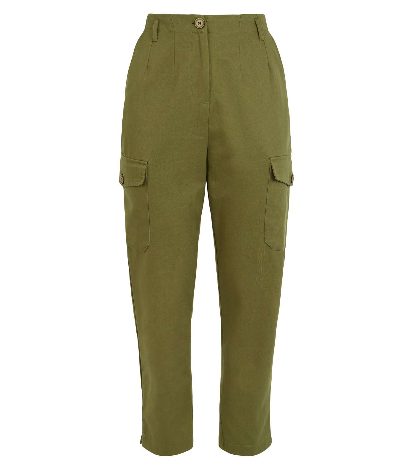 Khaki Twill Utility Trousers Image 4