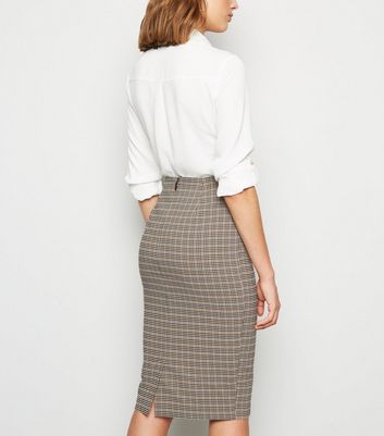 Brown pencil hotsell skirt uk