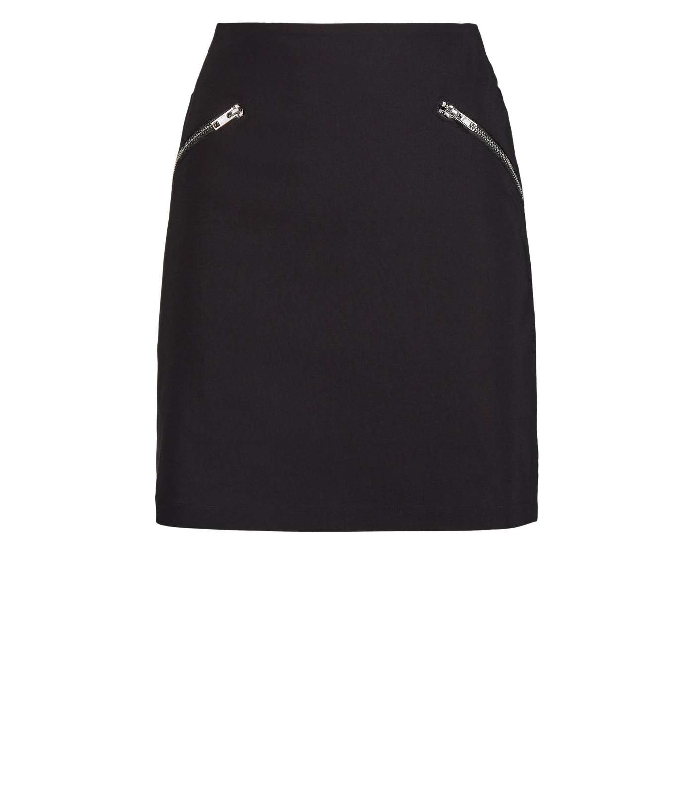 Black Slim Stretch Zip Mini Skirt Image 4