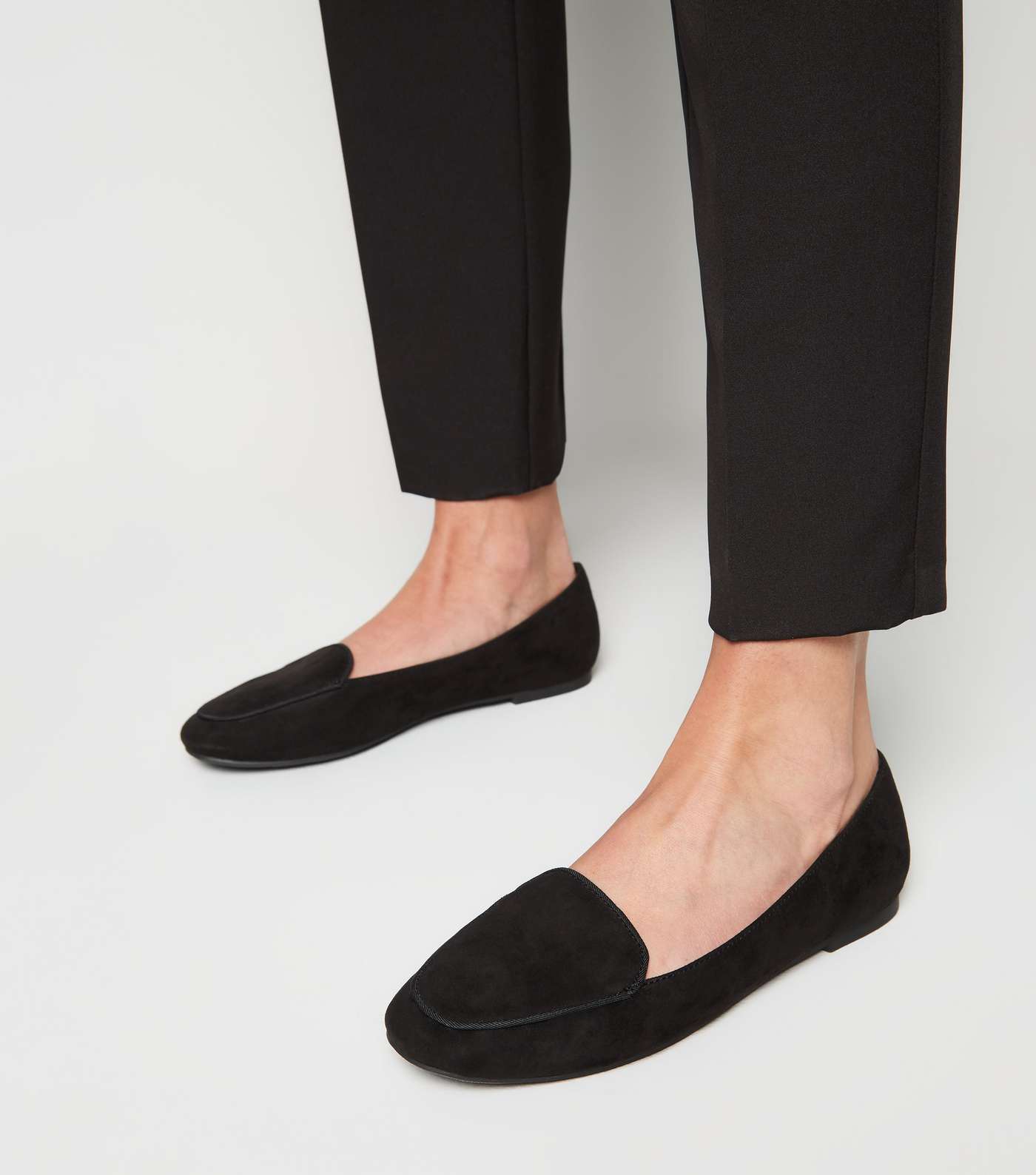 Black Suedette Loafers Image 2
