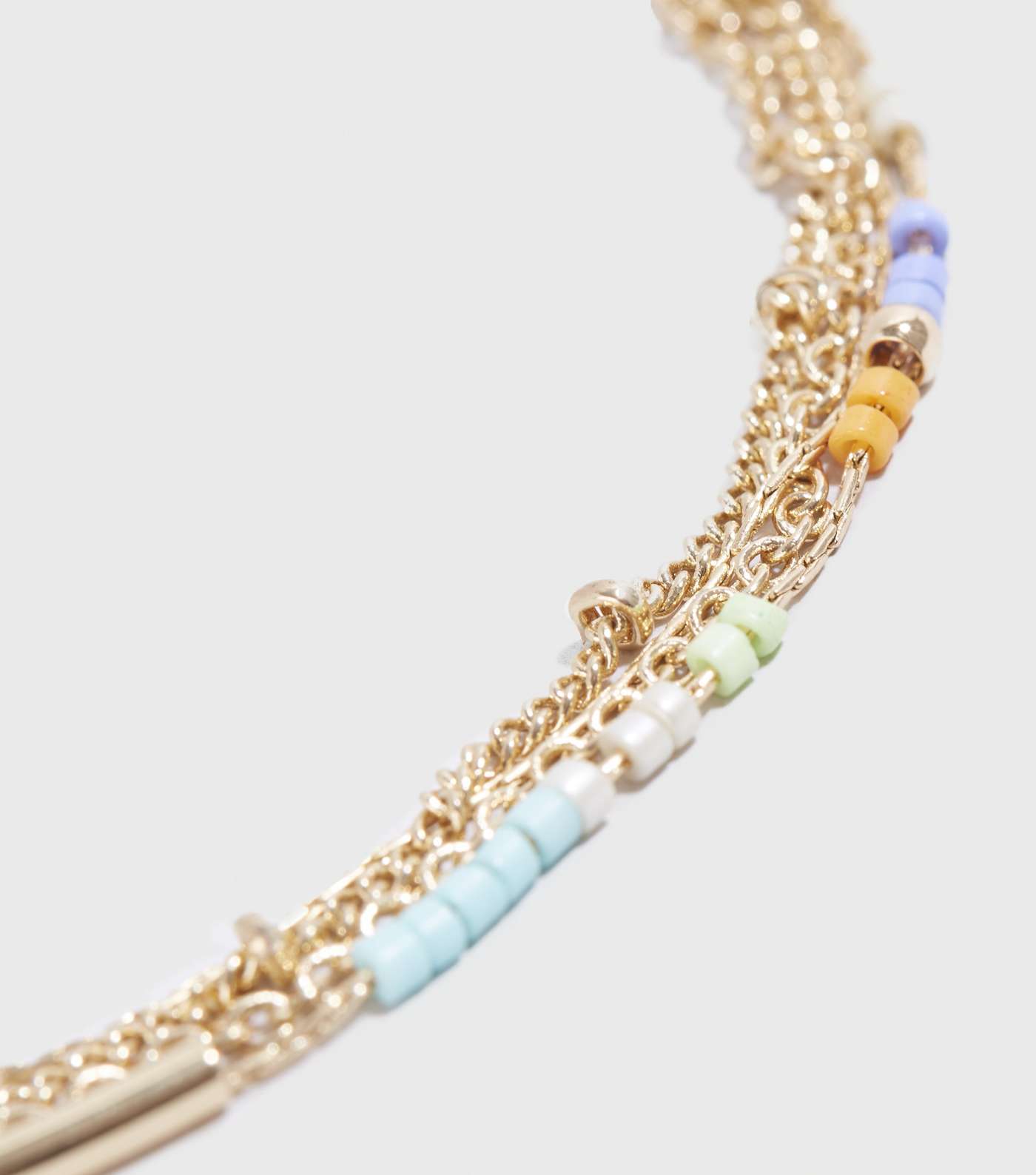 Turquoise Effect Bead Chain Bracelet Image 2