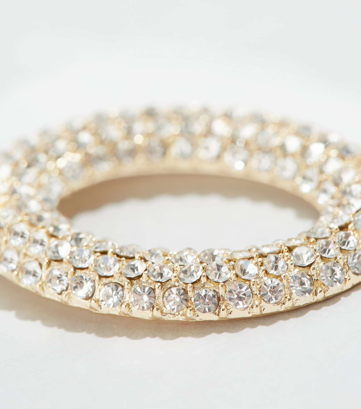 Gold Diamanté Circle Drop Earrings Image 3
