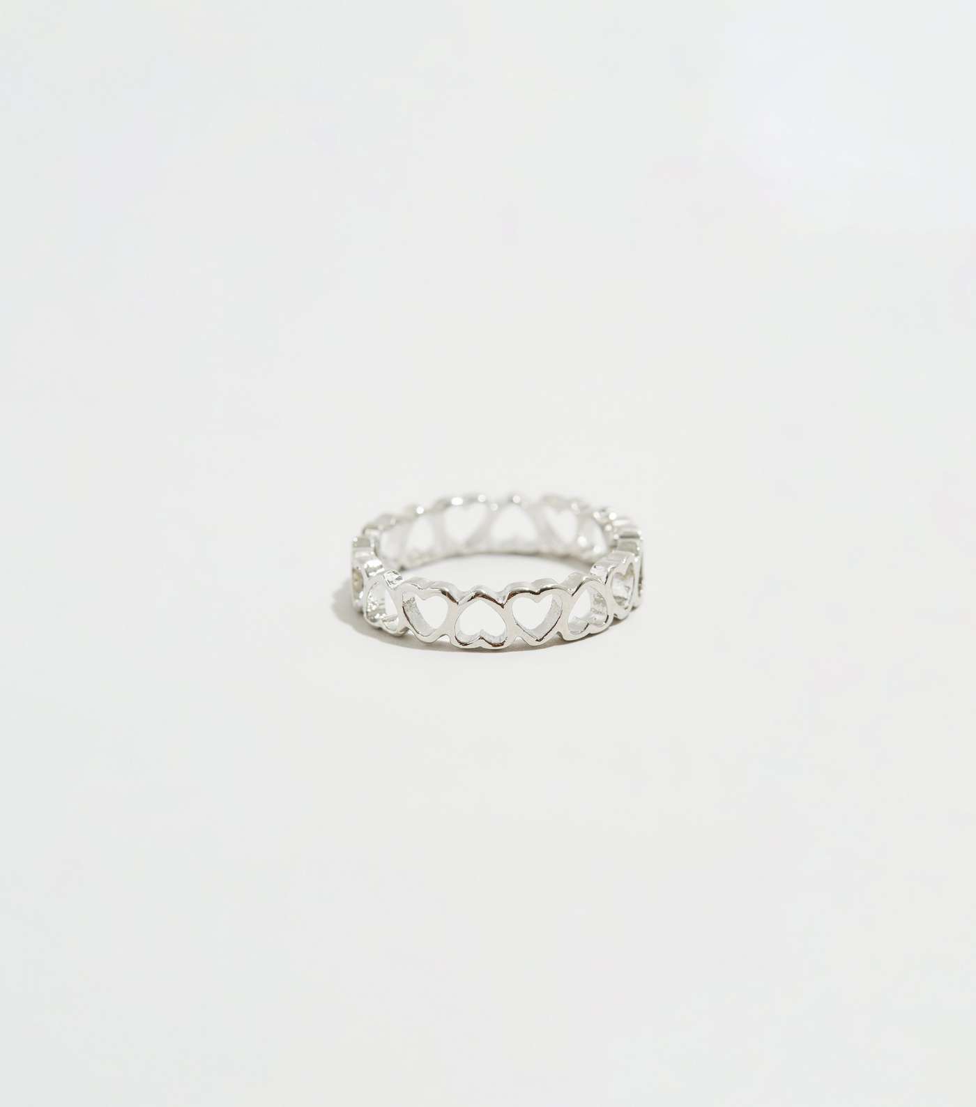 Silver Heart Link Ring 