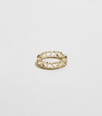 Gold Heart Link Ring | New Look