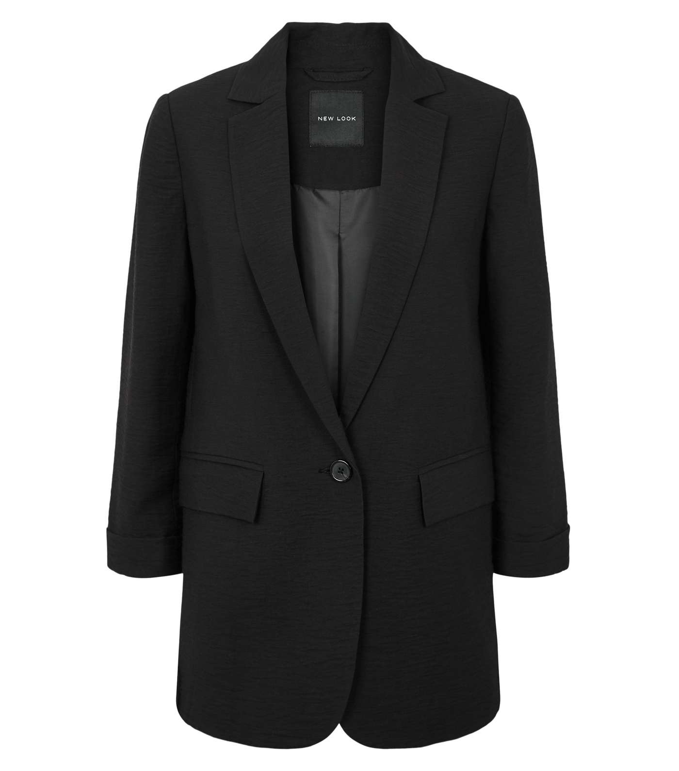 Black Long Sleeve Button Up Blazer Image 4