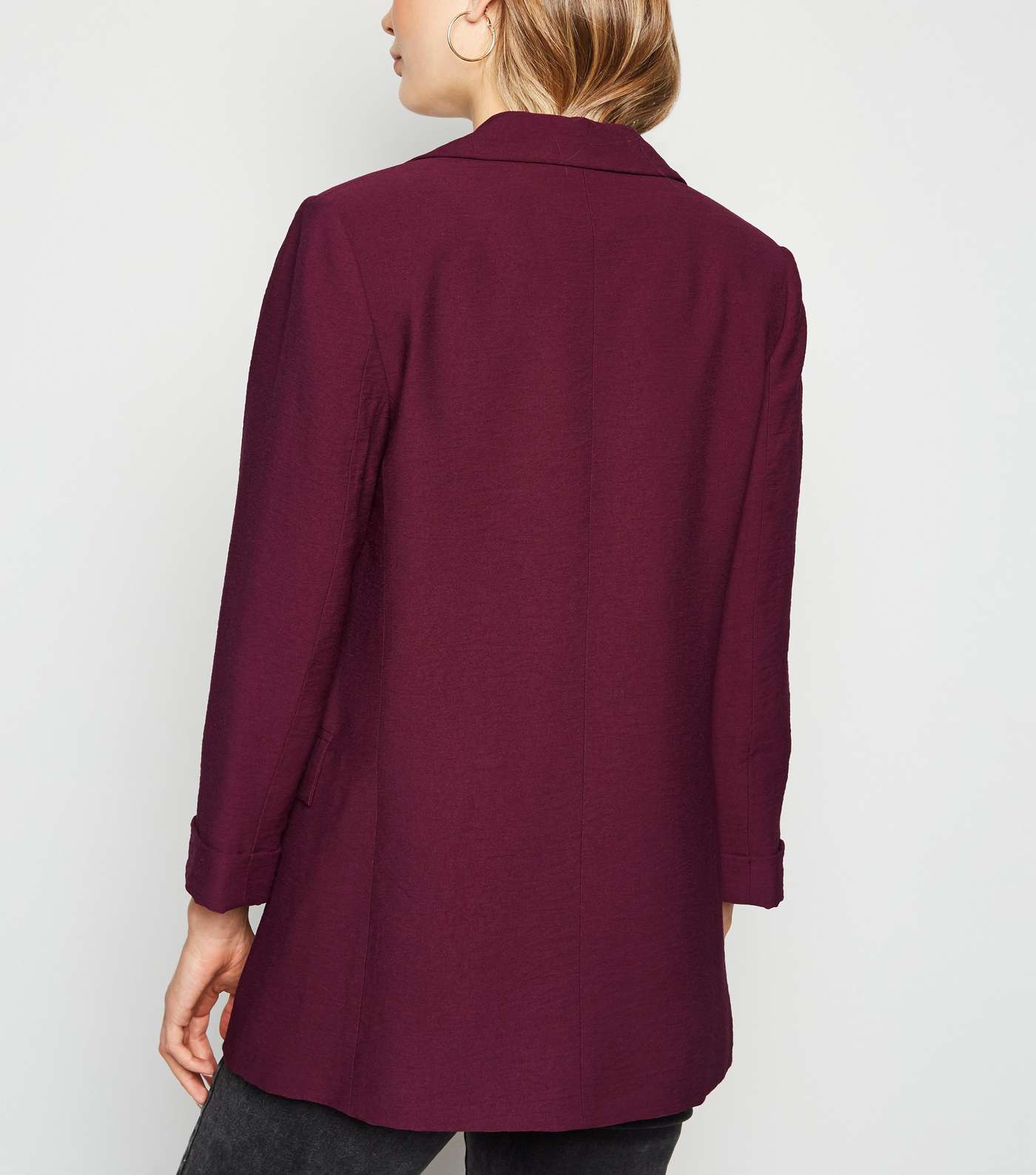 Burgundy Long Sleeve Blazer Image 3