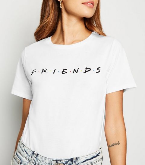 T-shirt blanc à logo Friends en coton