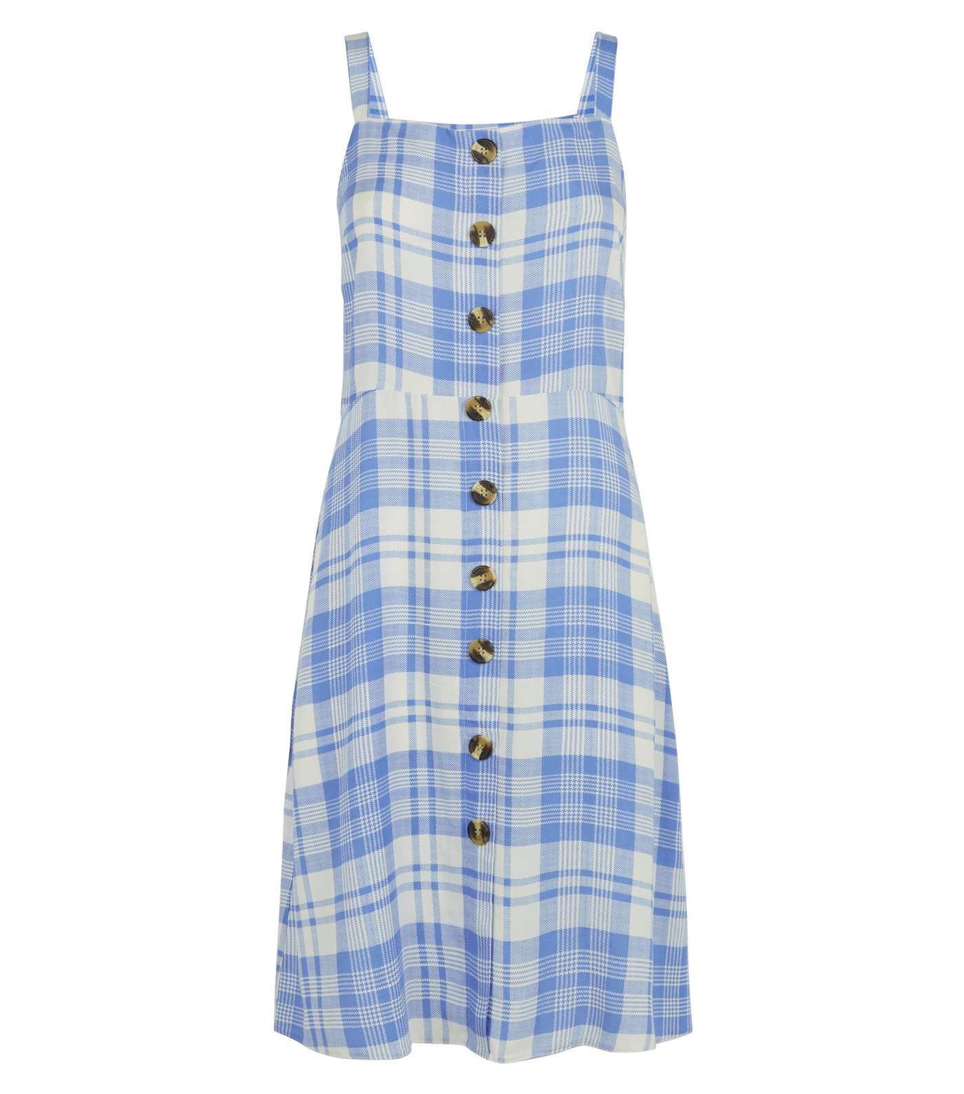 Tall Blue Check Button Front Dress Image 4
